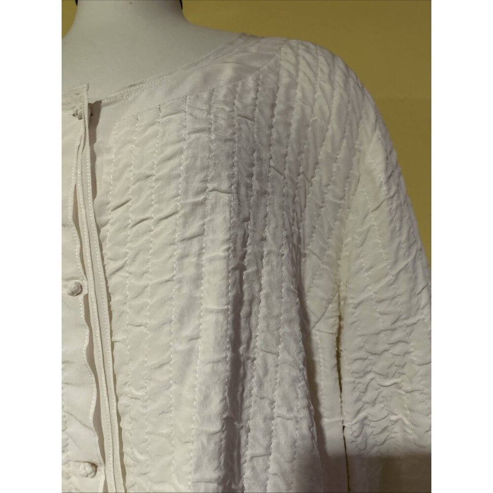 EILEEN FISHER Silk Quilted Boxy Jacket Cream Quiet Luxury Neutral Size 3X Plus - Picture 7 of 13